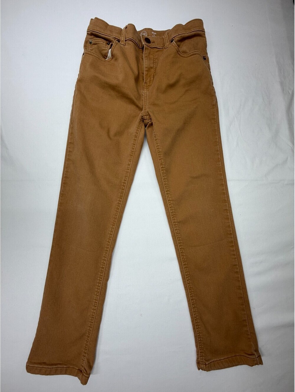 Wonder Nation Women's Jeans Slim Straight Mid Rise Denim Solid Size 14 Brown